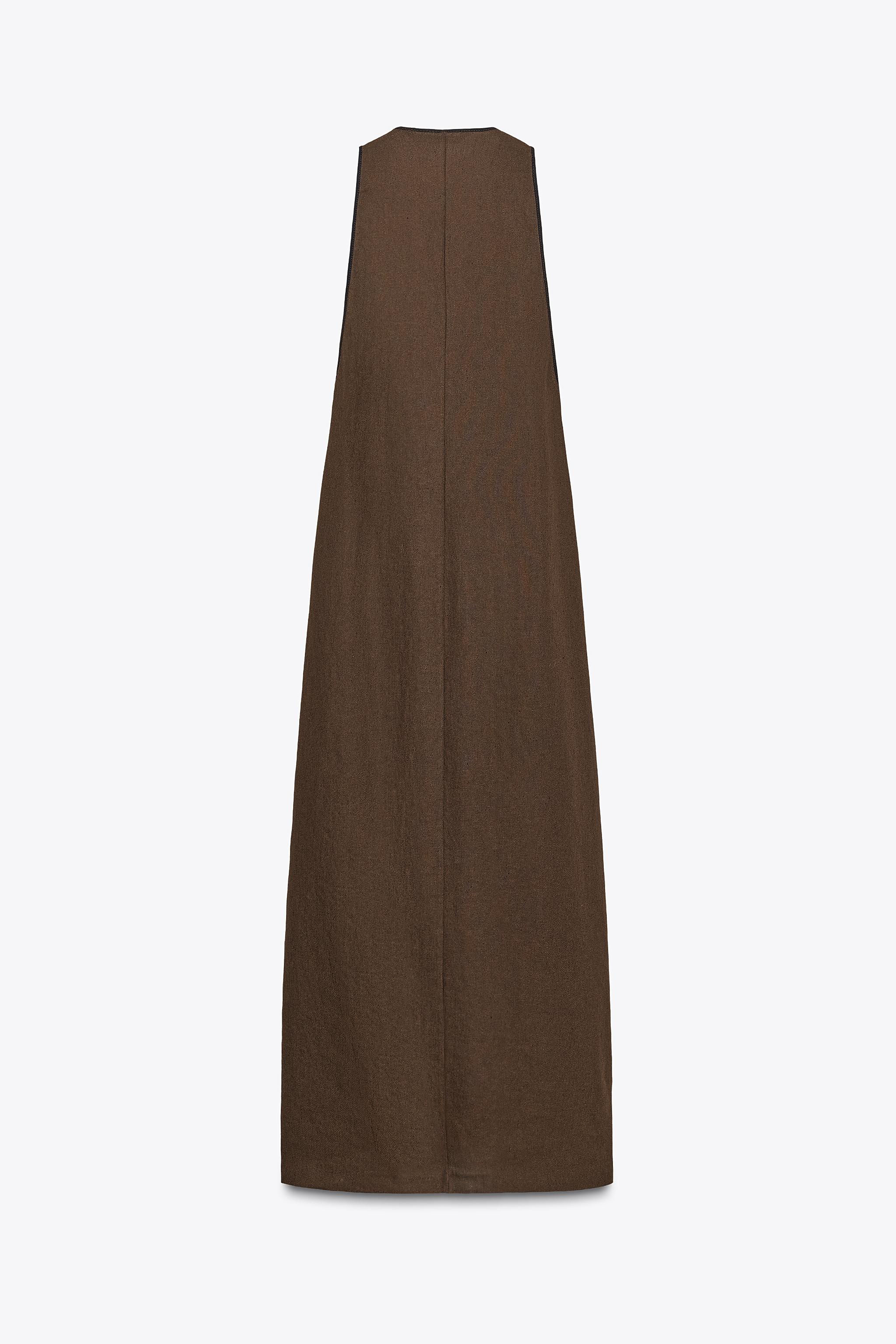 ZW COLLECTION LINEN BLEND MIDI DRESS